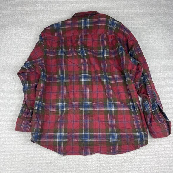 Pendleton Shirt Mens XL Red Button Up 100% Pure virgin Wool Plaid Flannel Casual - Picture 13 of 16